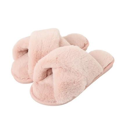 2024 New Fashion Cross Cotton Linen Slippers Women Autumn Home Thick Platform Flat Slides Floor Mute Slippers Comfort Flip Flops