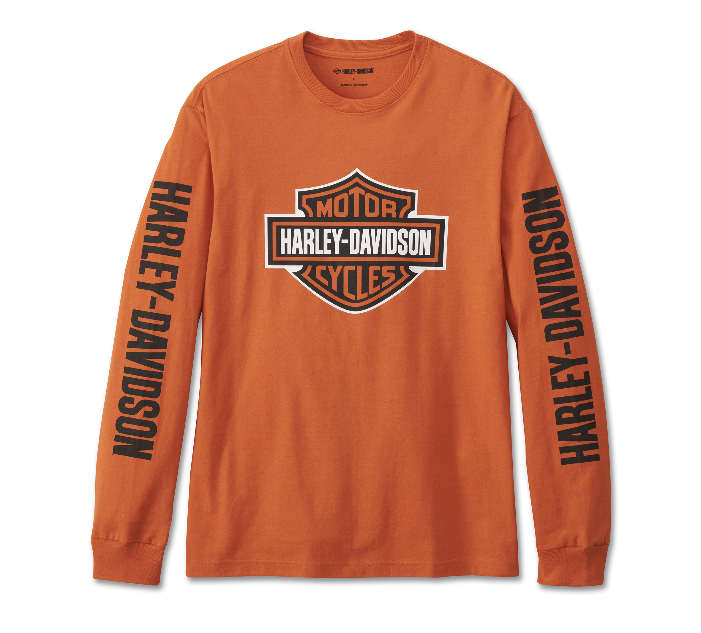 Bar & Shield Long Sleeve Tee - Vintage Orange