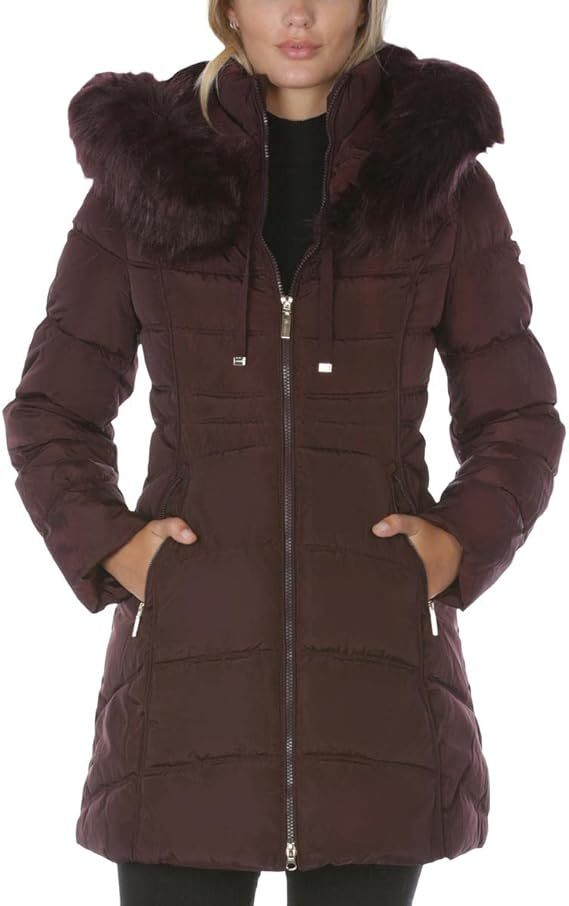 Women's 3/4 Hooded Puffer Jacket