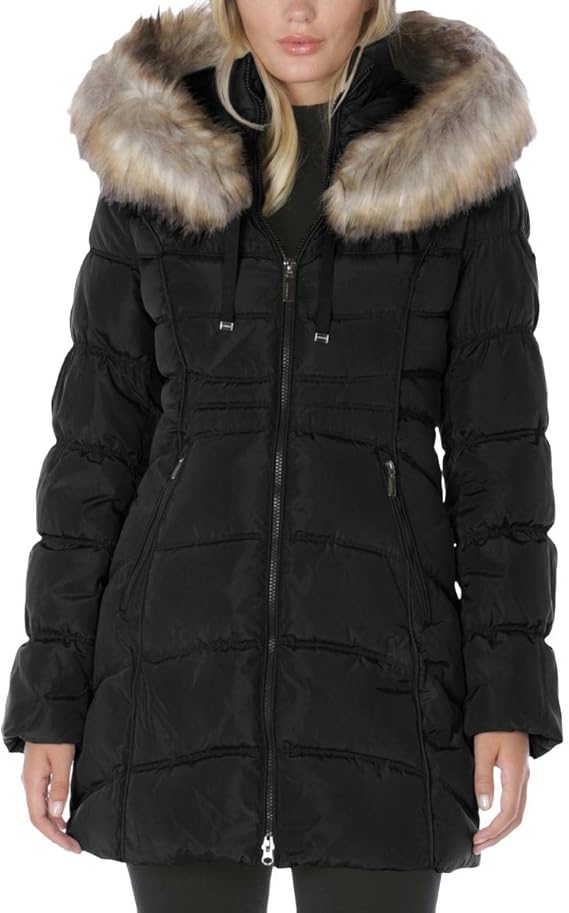 Women's 3/4 Hooded Puffer Jacket