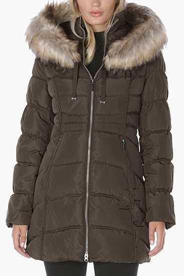 Women's 3/4 Hooded Puffer Jacket
