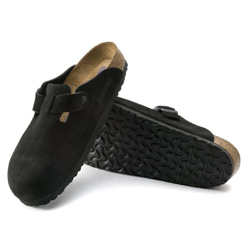 Boston Soft Footbed Suede Leather - Black