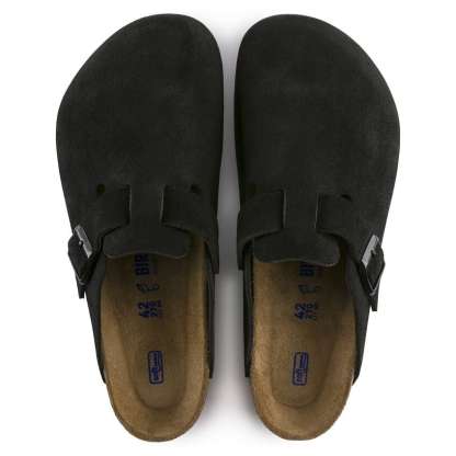 Boston Soft Footbed Suede Leather - Black