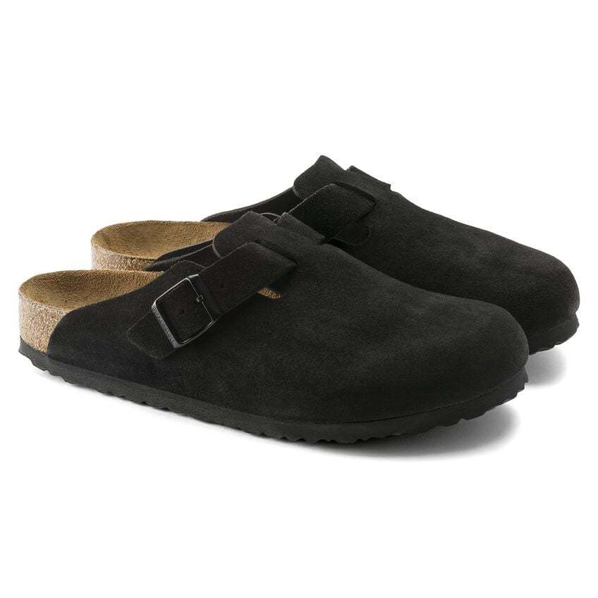 Boston Soft Footbed Suede Leather - Black