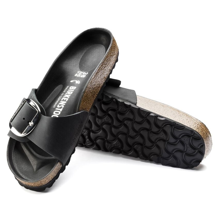 Madrid Big Buckle Oiled Leather - Black