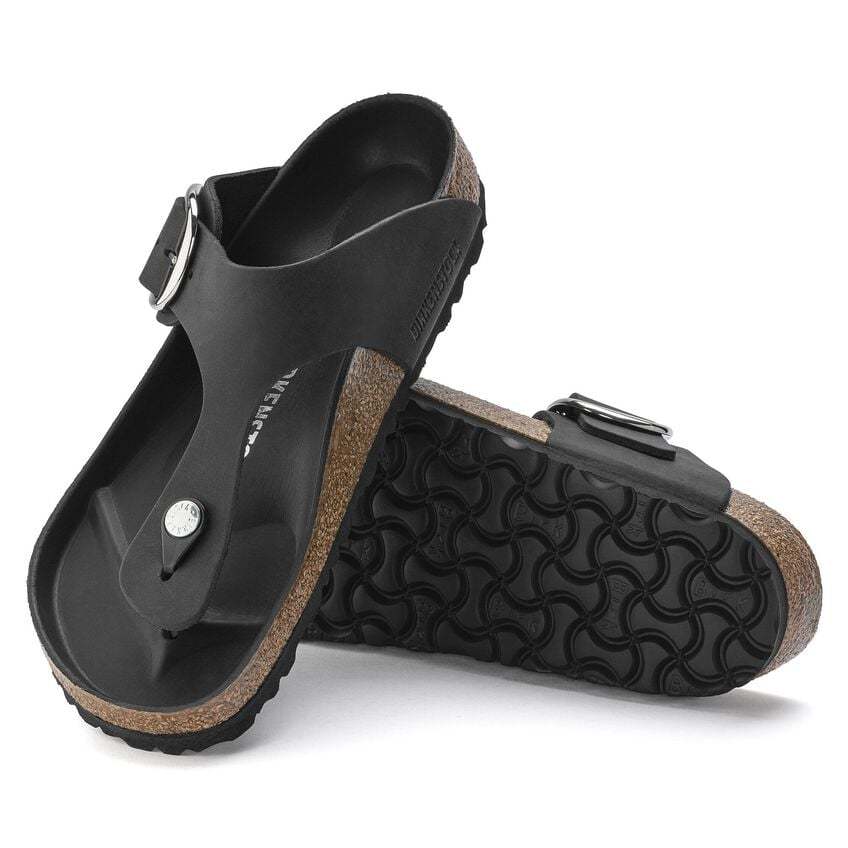 Gizeh Big Buckle Oiled Leather - Black