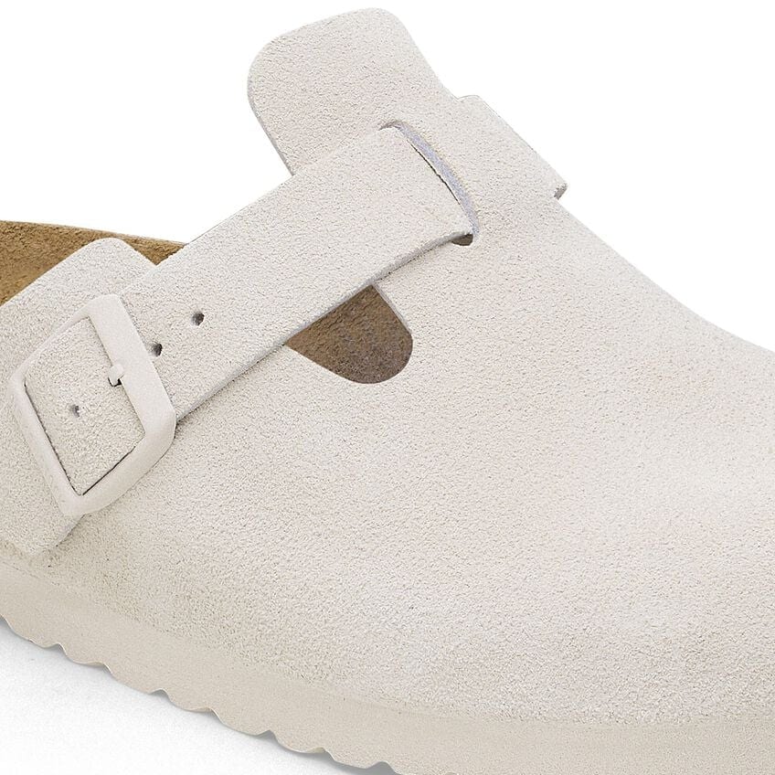 Boston Soft Footbed Suede Leather - Antique White
