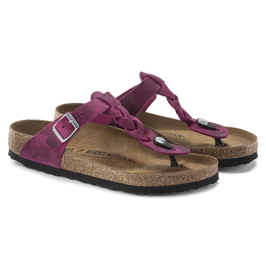 Gizeh Braided Oiled Leather - Festival Fuchsia