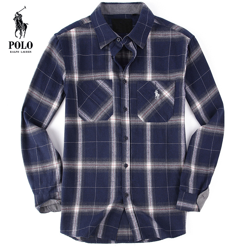 Ralkhjgph Lauren Men's flannel plaid shirt