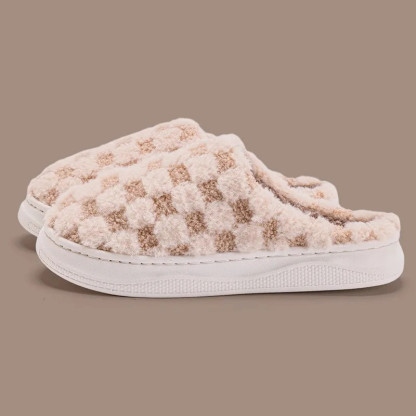 2024 Autumn And Winter Thick Sole Plush Slippers Women Home Warmth Anti-Slip Cotton Slippers Shoes For Women Zapatos