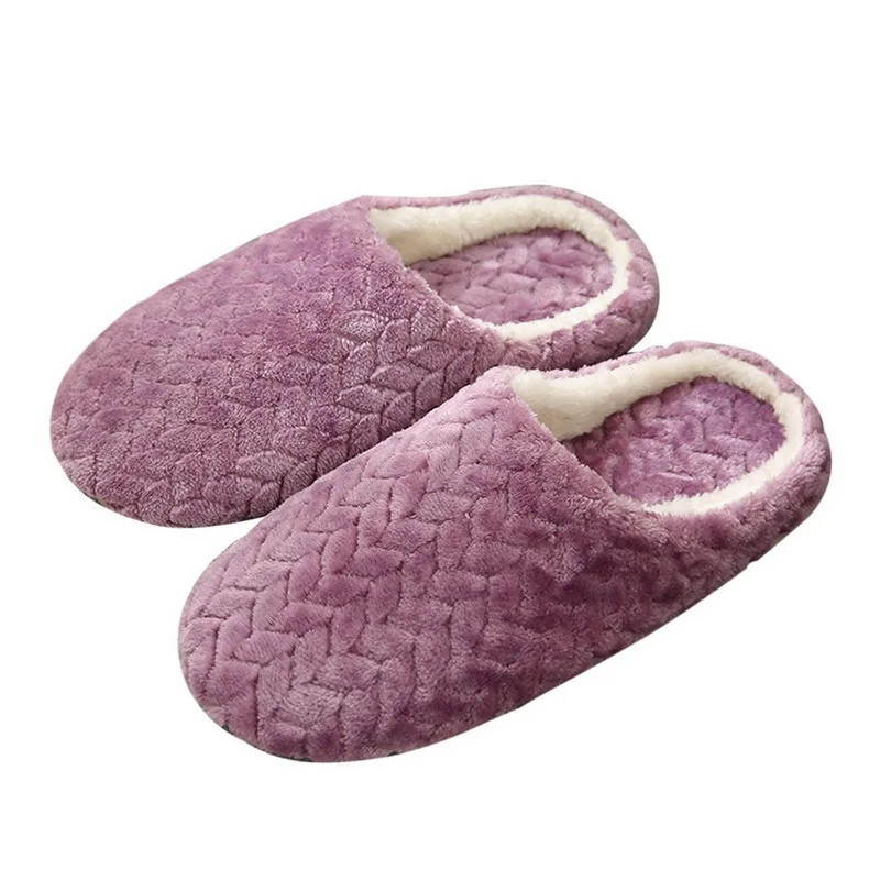 Winter Men'S Shoes Household Cotton Slippers Men Indoor Warm Plush Footwear Non-Slip Platform Slippers Couple Women Home Shoes
