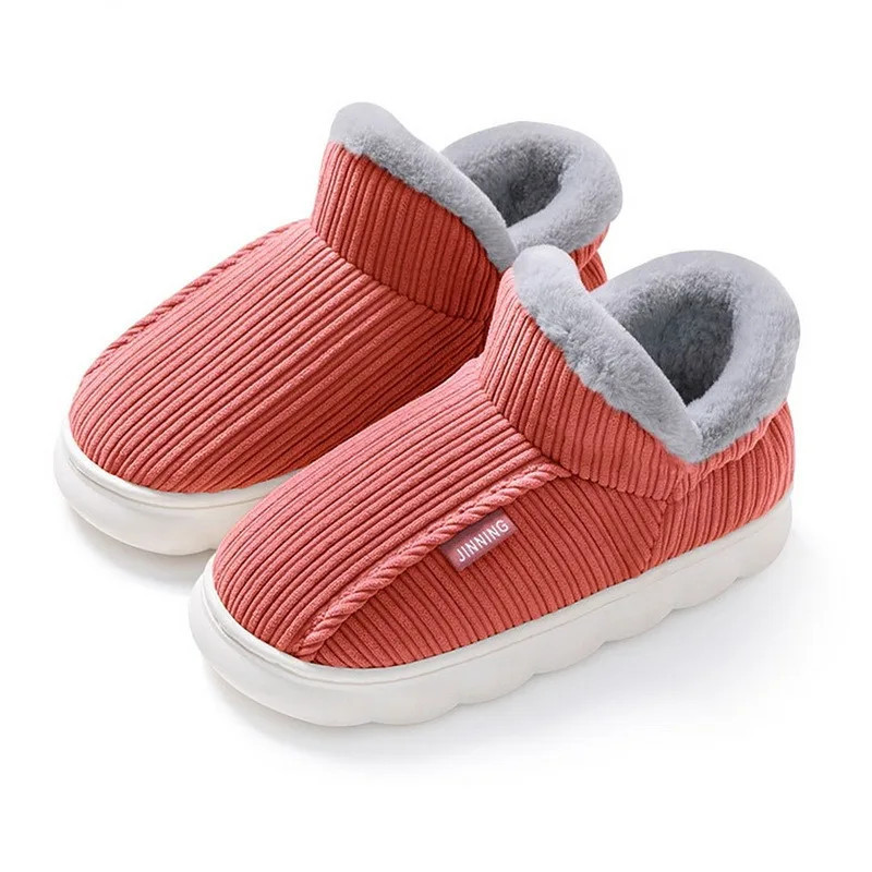 2024 Women Winter Boots Slippers Thickening Plush Warm Snow Boot Couple Thick Heels Cotton Shoes Plus Size Platform Slides Botas