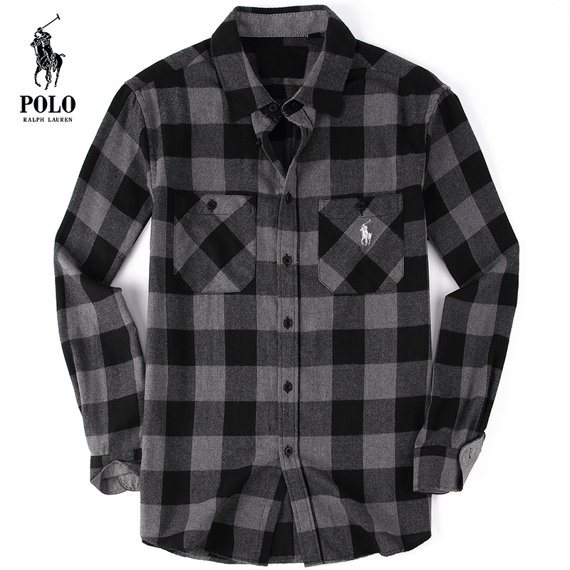 Ralkhjgph Lauren Men's flannel plaid shirt