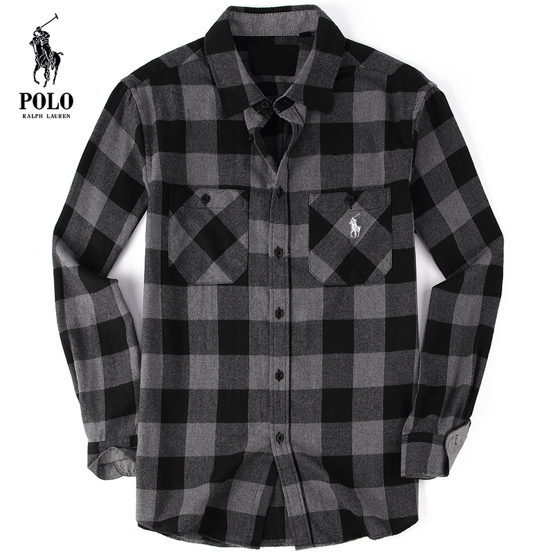 Ralkhjgph Lauren Men's flannel plaid shirt