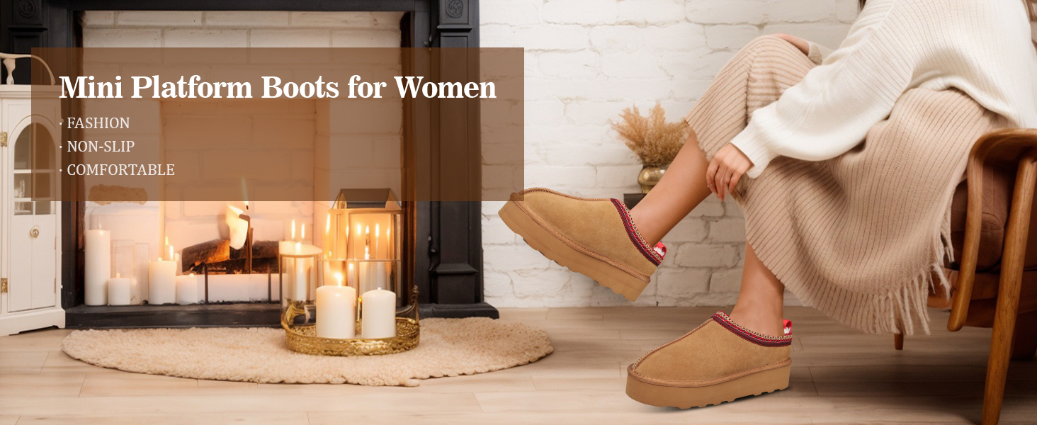 Women's Slippers Platform Mini Boots