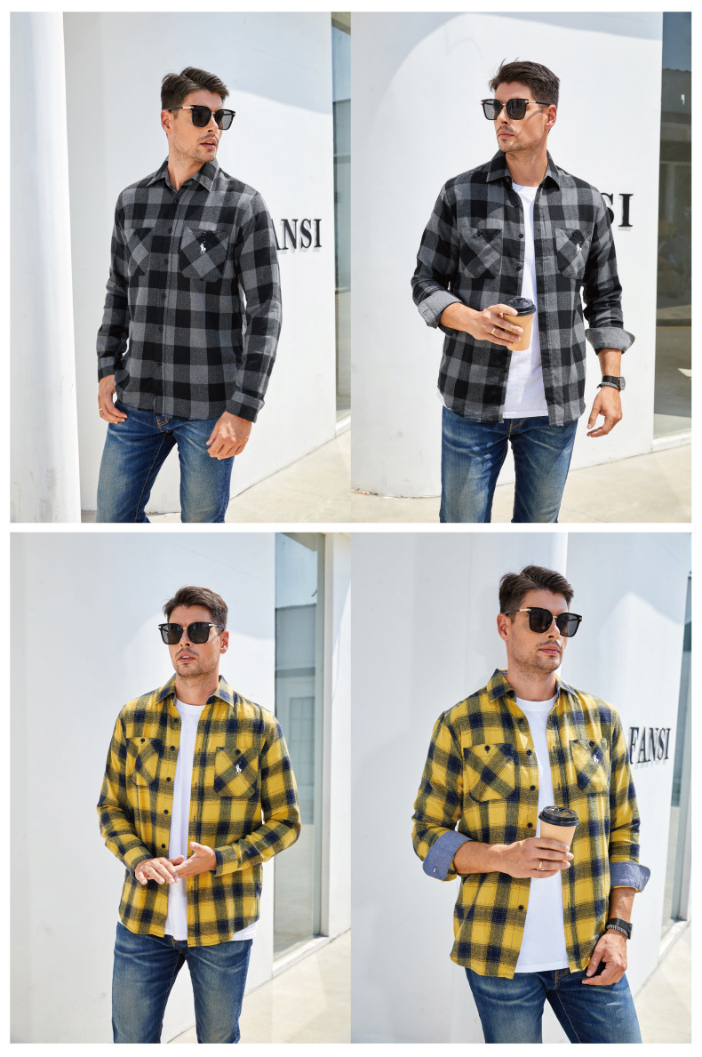 Ralkhjgph Lauren Men's flannel plaid shirt