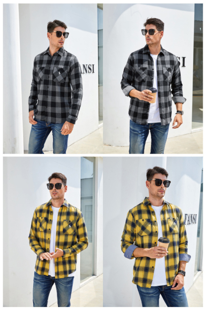 Ralkhjgph Lauren Men's flannel plaid shirt