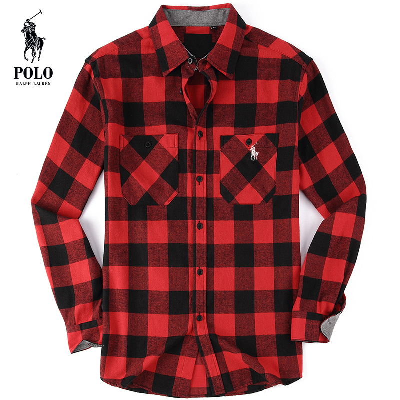 Ralkhjgph Lauren Men's flannel plaid shirt