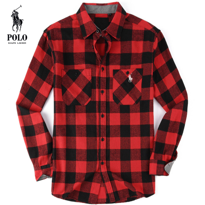 Ralkhjgph Lauren Men's flannel plaid shirt