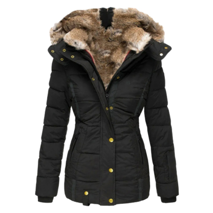 2025 Womens Coats Winter Zipper Hooded Faux Fur Inside Down Jackets