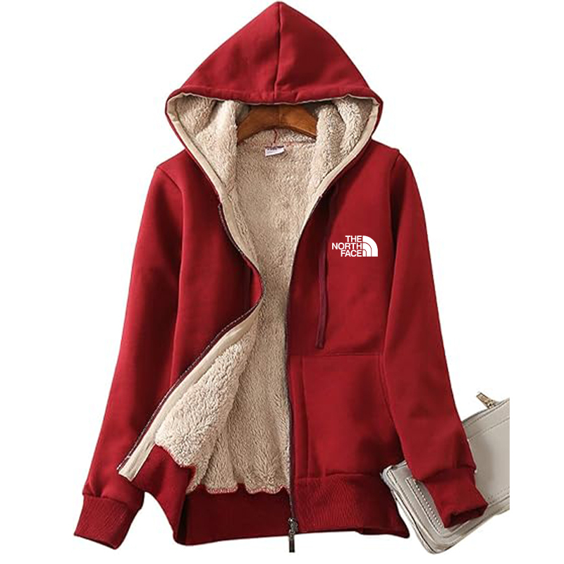 Women's Casual Full Zip Up Sherpa Lined Hoodie Sweatshirt Jacket Coat