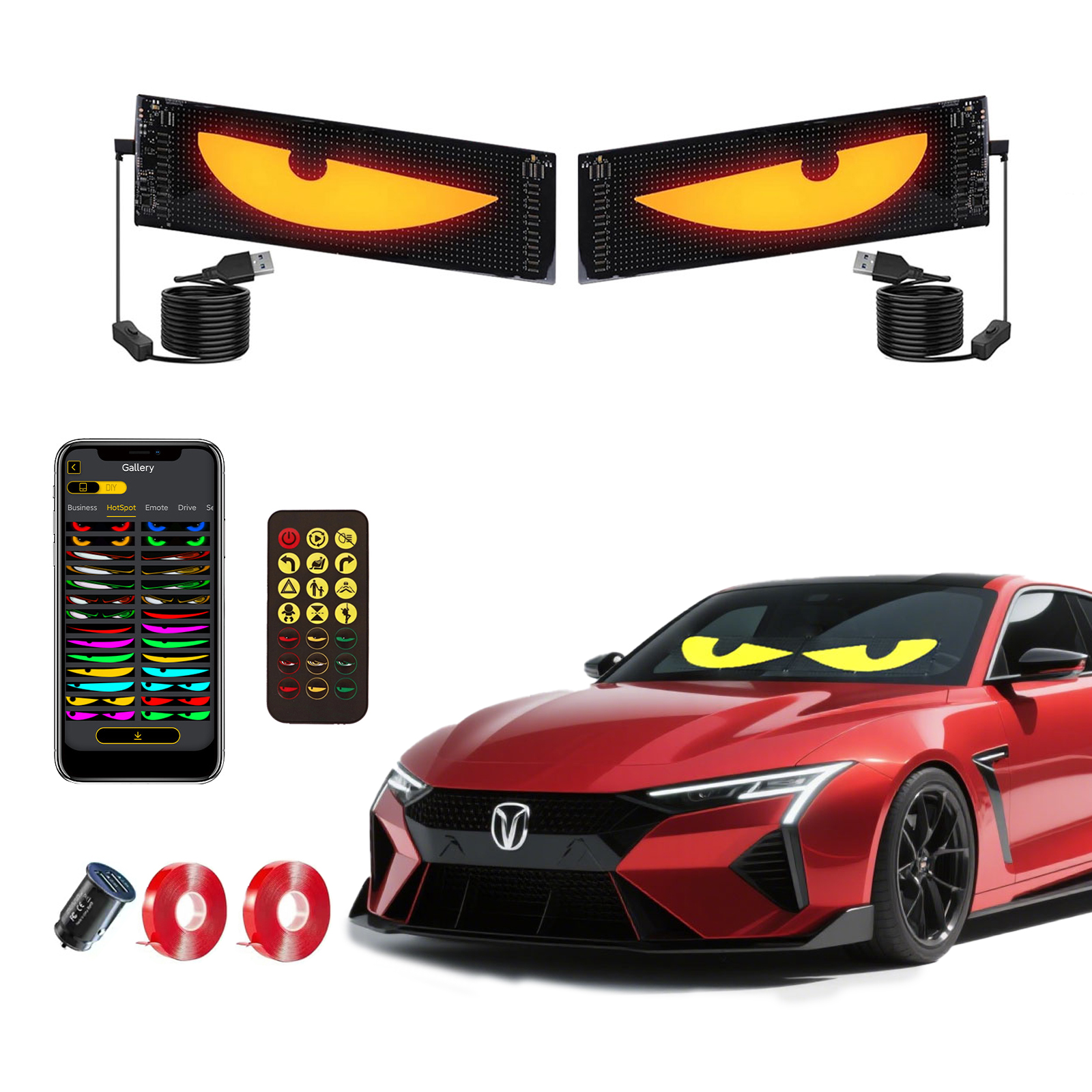 2PCS 13.7X4 INCH Devil Eyes Light for Car
