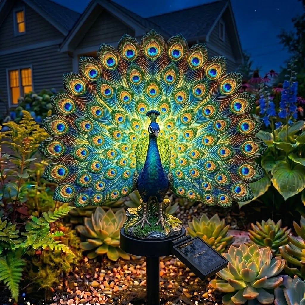 Peacock Solar Garden Light