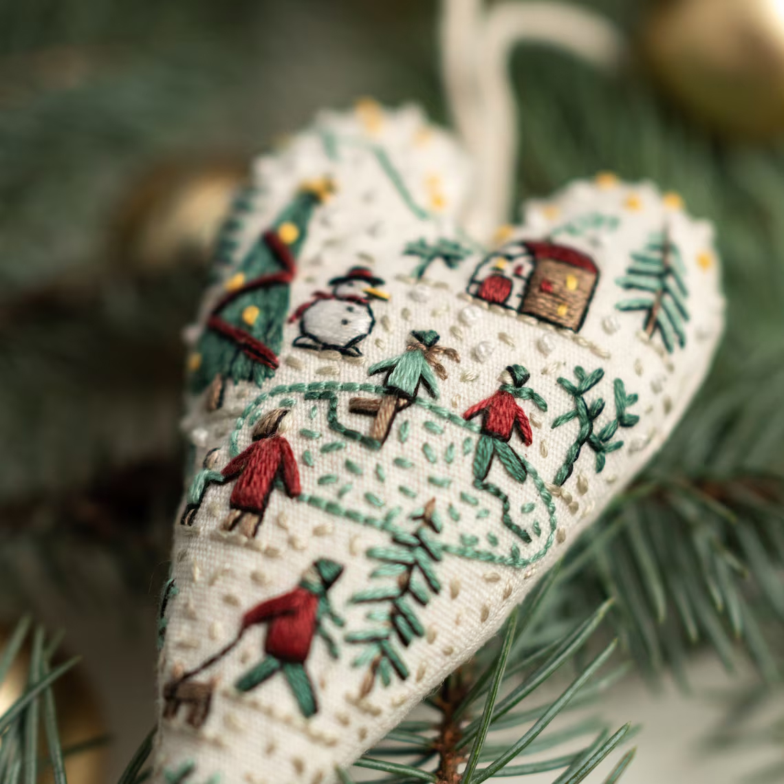 DIY Ornament for Christmas in the shape of a heart