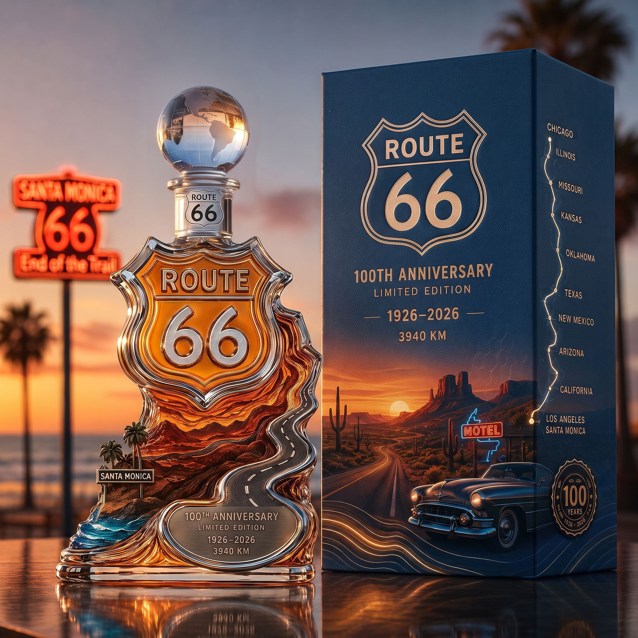 Route 66 100th Anniversary Limited Edition Decanter（1926-2026）
