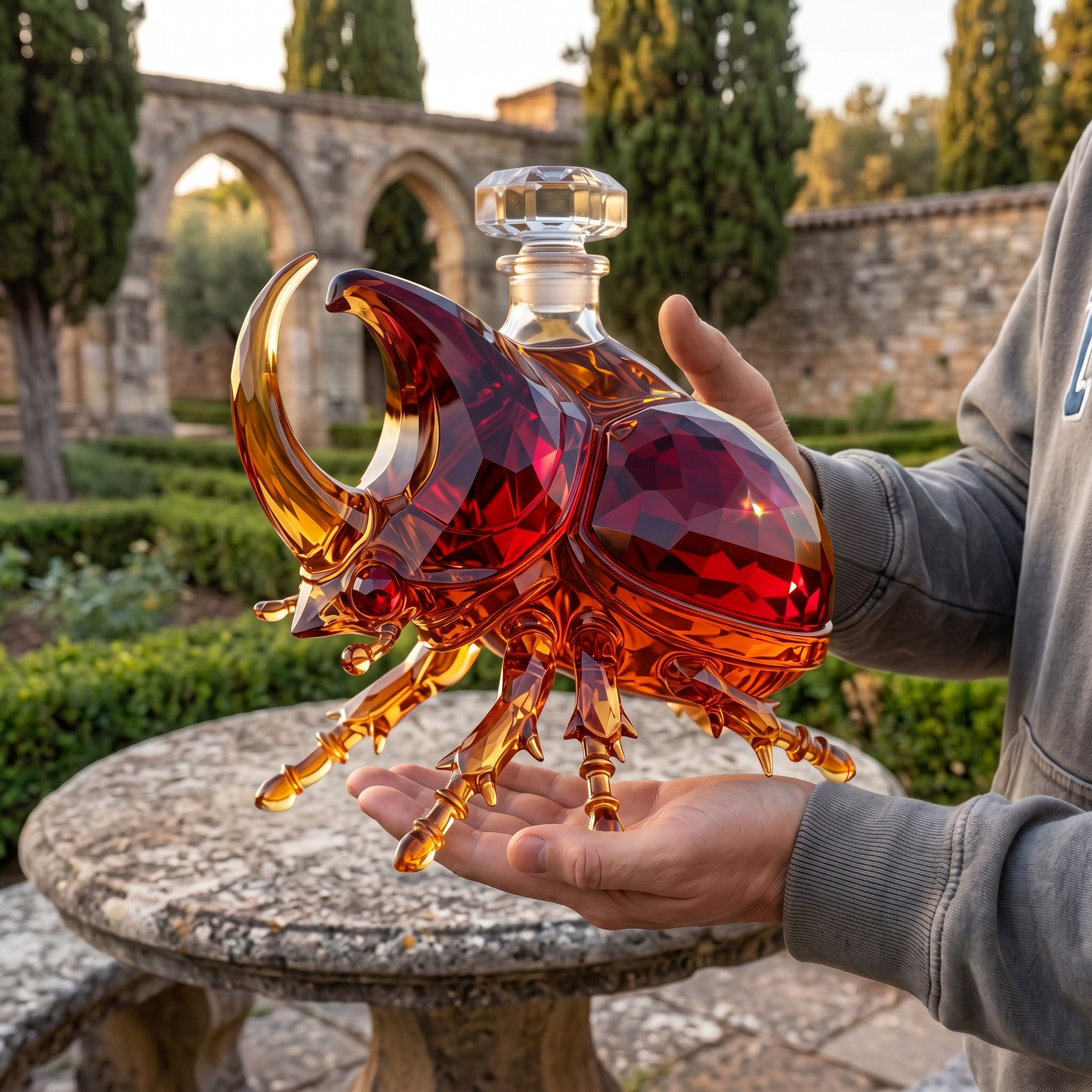 Rhinoceros Beetle Whiskey Decanter