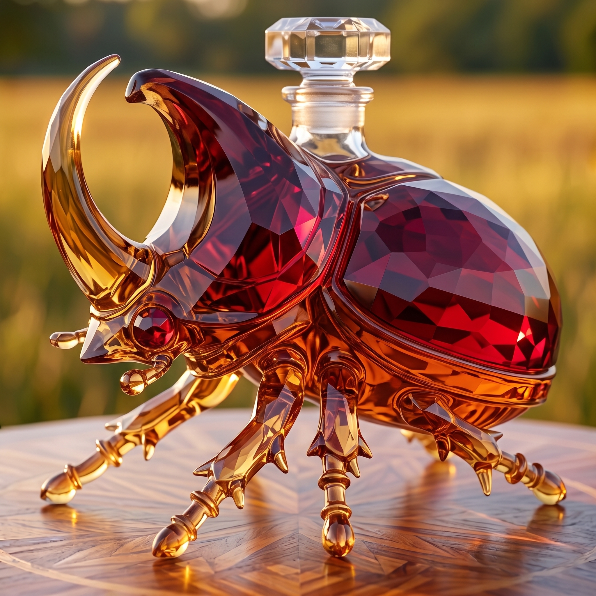 Rhinoceros Beetle Whiskey Decanter