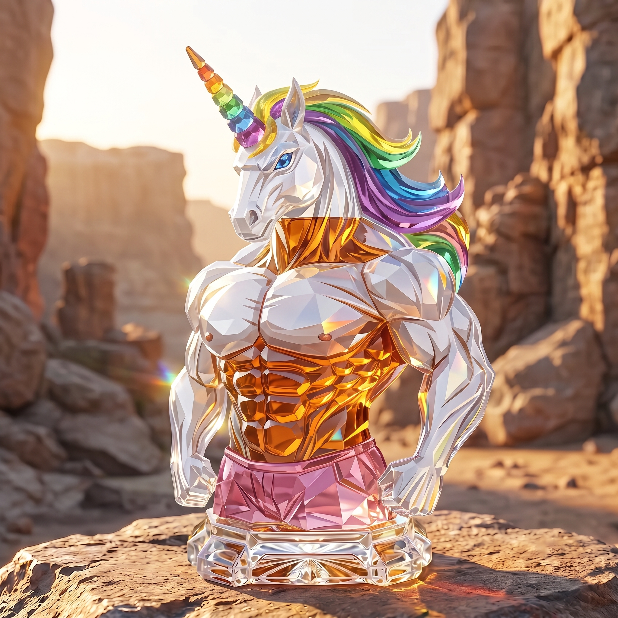 Muscular Unicorn Glass Decanter
