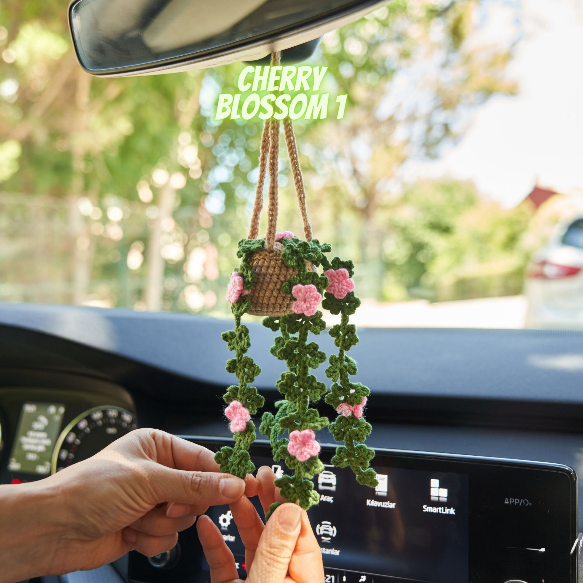 Cute Crochet Flower Car Ornament