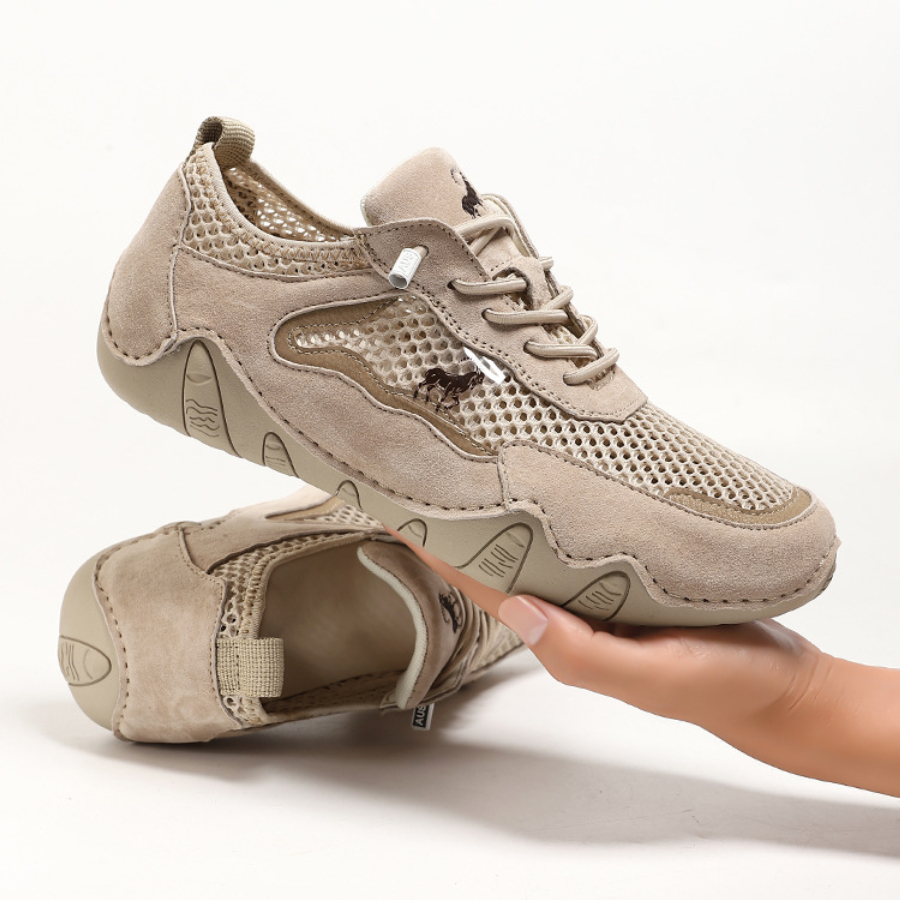 Chaussures de marche orthopédiques unisexes en daim, légères et confortables