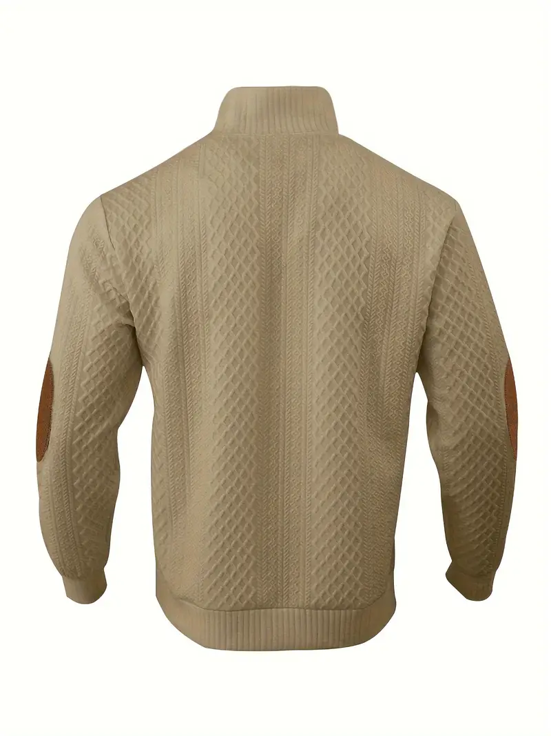 Männlicher Outdoor Casual Stehkragen Kaschmir Knopf Langarm Pullover