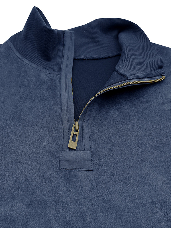 Modisches Poloshirt mit langen Ärmeln und Reißverschluss und Stehkragen für Herren