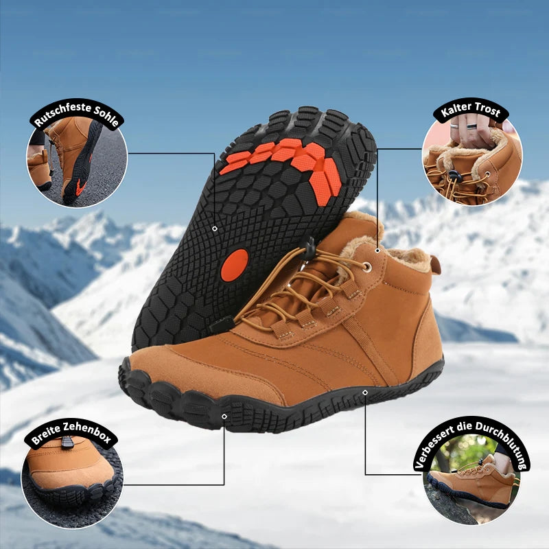 draussenfeet winter barfussschuhe schneestiefel 31525 braun