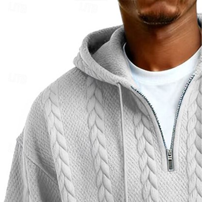 Herren-Jacquard-Kapuzenpullover