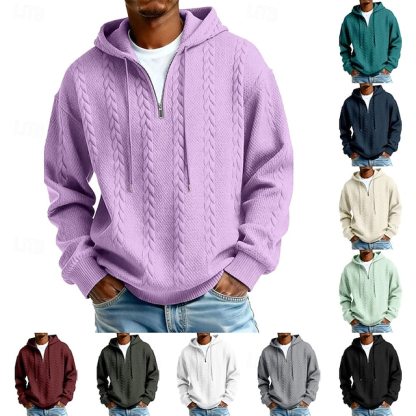 Herren-Jacquard-Kapuzenpullover