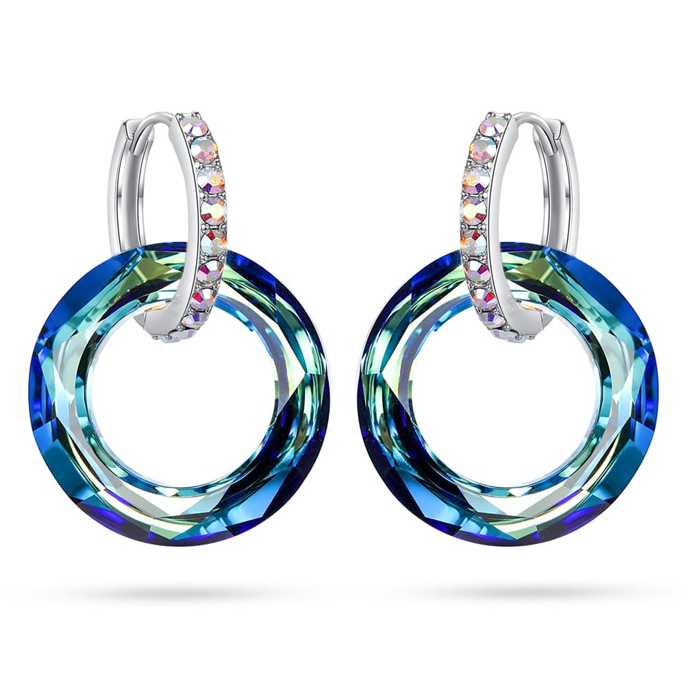 Donut Earrings Swarovski Volcano Northern Lights Earrings