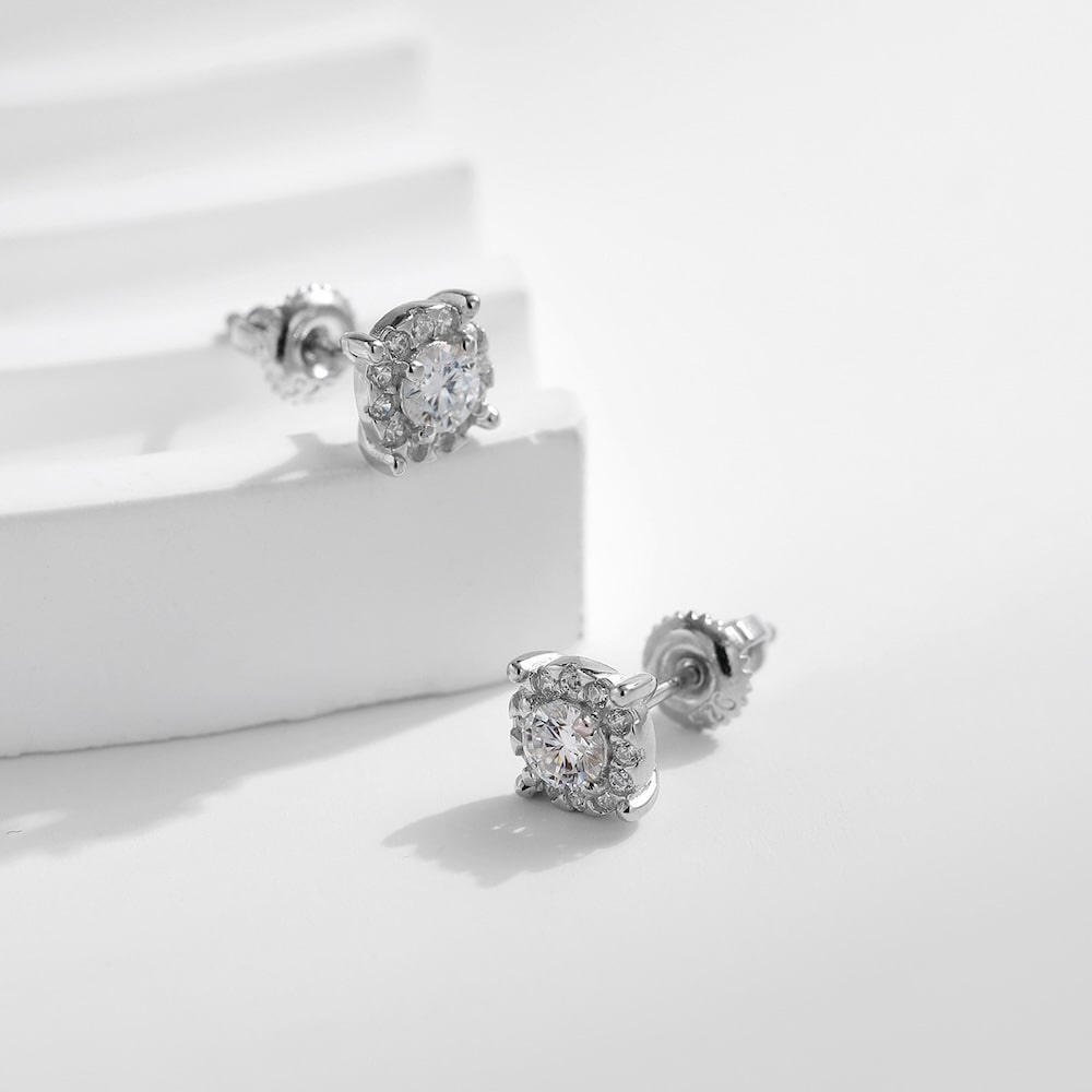 TATIANA☆[Silver925]Moissanite 1Carat Earring Classic Moissanite Stud Earrings 925 Sterling Silver Jewelry