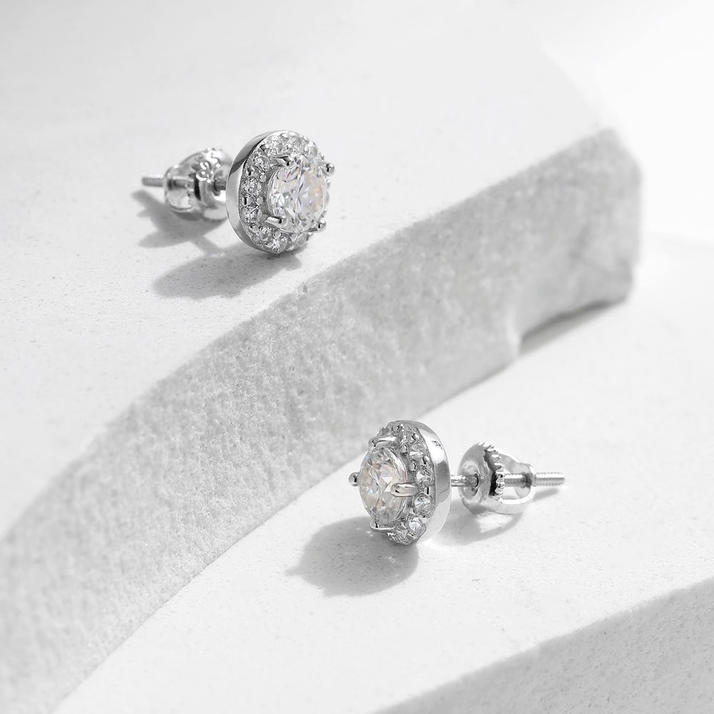 0.5ct Classic Moissanite Stud Earrings 925 Sterling Silver