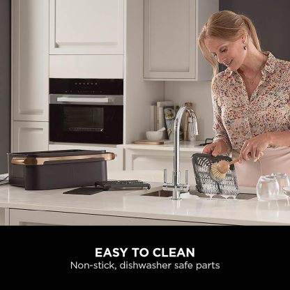 Ninja Foodi MAX Dual Zone Air Fryer, Amazon Exclusive, Tongs, 2 Drawers, 9.5L, 6-in-1, Use No Oil, Air Fry, Max Crisp, Roast, Bake, 8 Portions, Nonstick Dishwasher Safe Baskets, Copper/Black AF400UKCP