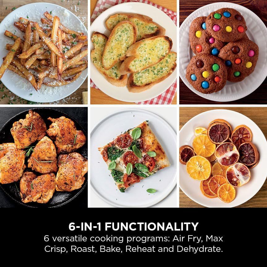 Ninja Foodi MAX Dual Zone Air Fryer, Amazon Exclusive, Tongs, 2 Drawers, 9.5L, 6-in-1, Use No Oil, Air Fry, Max Crisp, Roast, Bake, 8 Portions, Nonstick Dishwasher Safe Baskets, Copper/Black AF400UKCP
