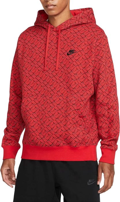 Sportswear  Men's Fleece Pullover Hoodie,University Red/Black