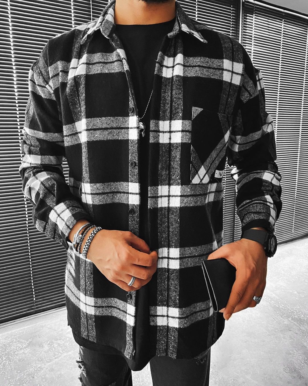 Casual Fashion Check Texture Jacket