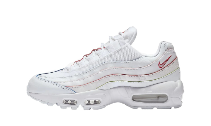 Nittgke Air Max 95 Triple White (Rainbow Borders) (Women's)