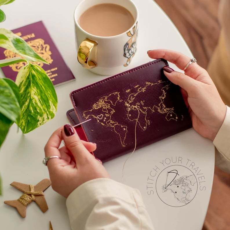 🛫Stitch Where You've Been: Passport Cover Cross Stitch Kit🪡 Beginner-Friendly💕