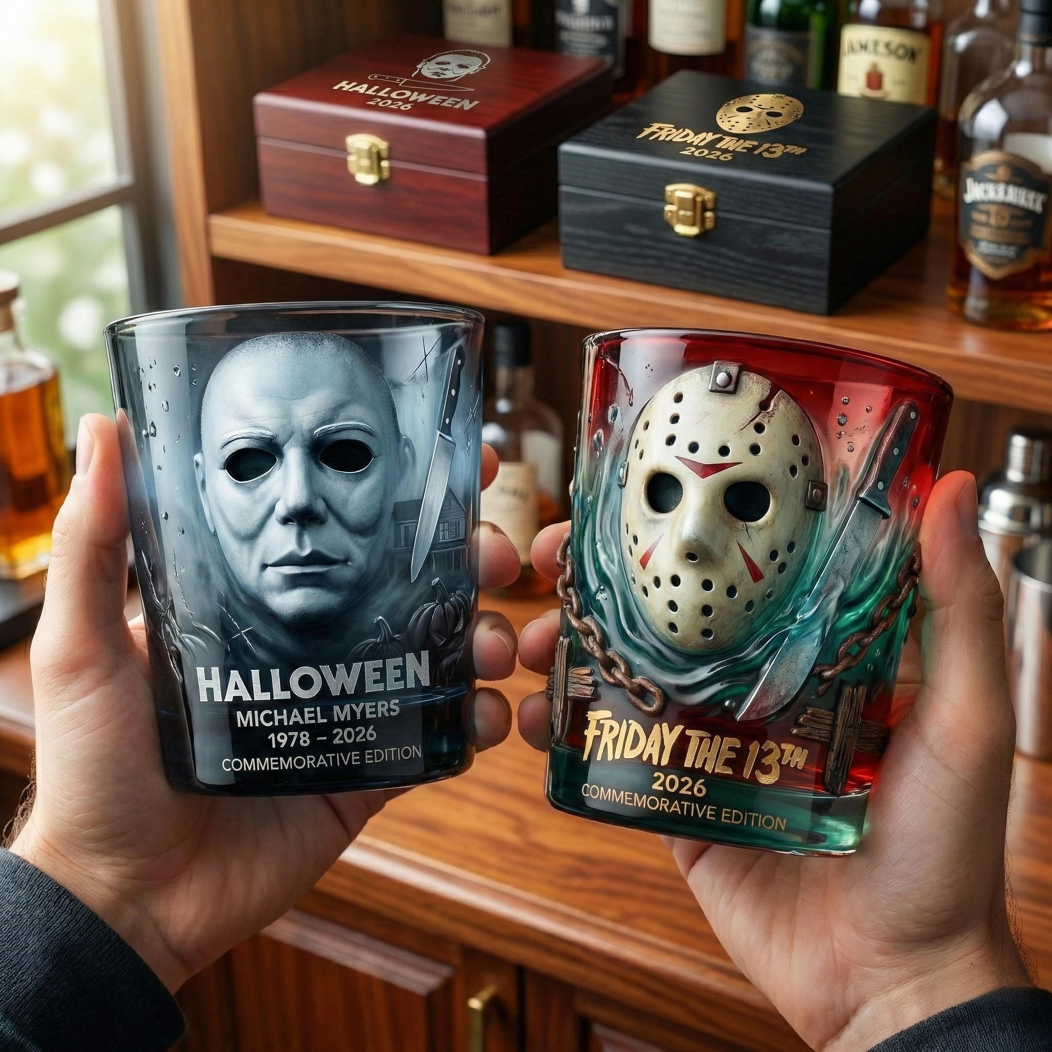🥃 2026 Horror Legends Commemorative Whiskey Glass Collection