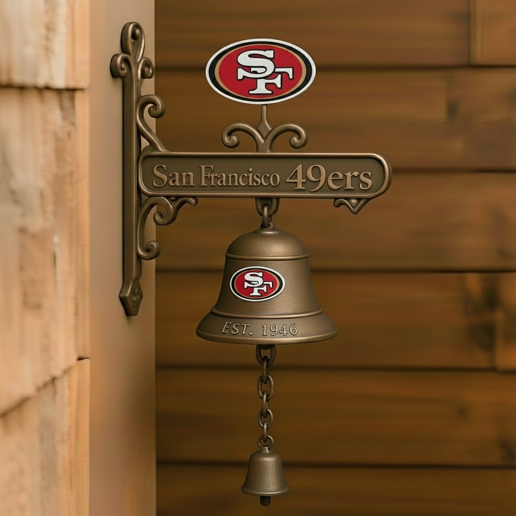 🏈 Football Team Retro Wall-Mounted Metal Doorbell